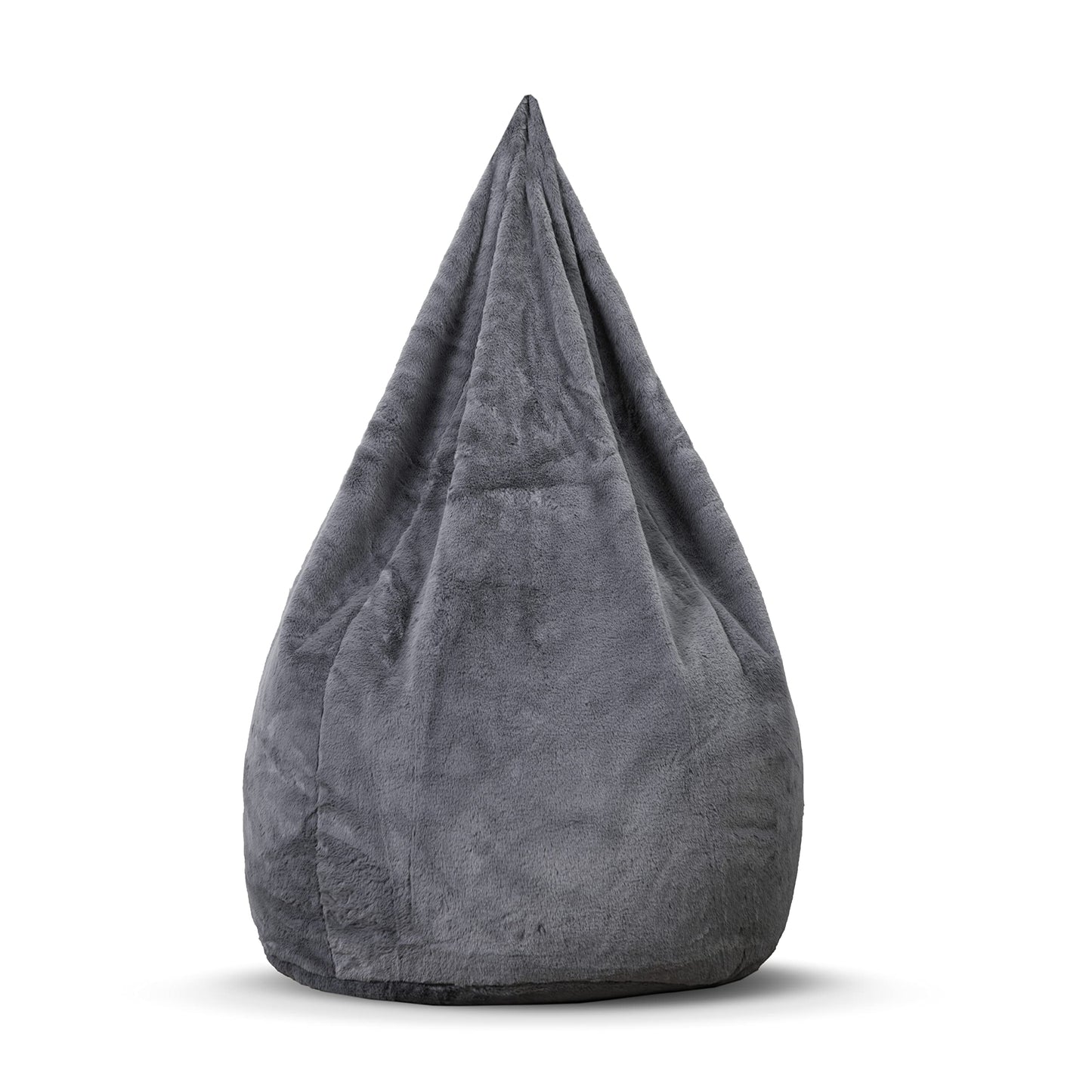 Gouchee Home Agora Soft Faux Rabbit Fur XL Bean Bag Chair Charcoal