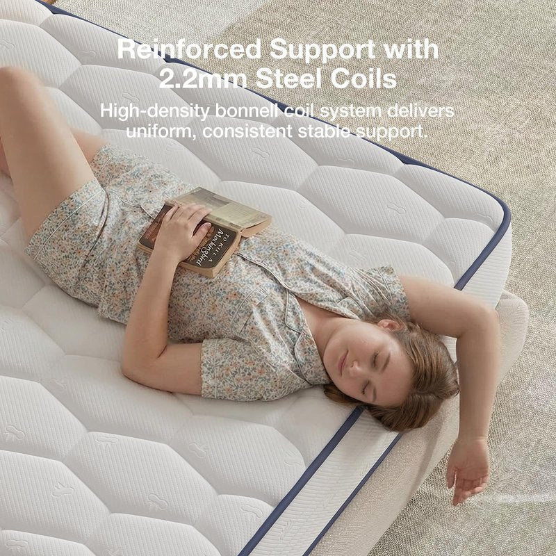 Novilla 6 Inch Twin Mattress,Bonnell Spring Hybrid Mattresses for Spine Support & Cooling Comfort - Twin Bed Mattress,Adaptive Foam Layer with Medium Firm- CertiPUR-US Certified for Youth/Guest Rooms