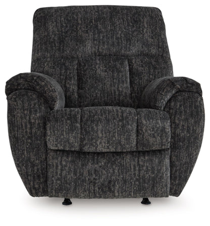 Signature Design by Ashley Rampant Casual Manual Rocker Recliner with Pillow-Top Arms, Gray