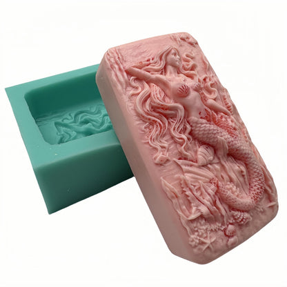 3D Mermaid Soap Mold Fish Tail Candle Wax Molds,Silicone Soap Mold for Handmade Soaps, Lotion Bars Bath Bombs Polymer Epoxy Resin Art Crafts Mould
