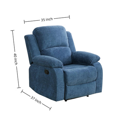 Trygoal Manual Recliner Chair, Nursery Rocking Chair, Fluffy Recliner Chair for Adults, Lazy Boy, Gaming Recliner wih Overstuffed Arms, Suitable for Home Theater, Living Room, Bedroom, Light Blue
