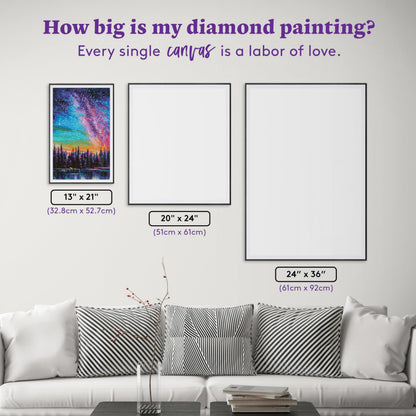 DIAMOND ART CLUB Violet Persuasion Diamond Painting Kit, Fun DIY Crafts for Adults, Round Diamond Art Canvas, 13" x 21" (32.8 cm x 52.7 cm)