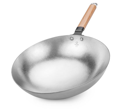 Valtcan T35 Titanium Wok Pan 14" Grade 1 Pure Titanium, 2.0mm Solid (Not Coated), PFAS-Free, No PTFE, No Chemical Coatings, 3 lbs Ultralight, Non-Stick Without Chemicals, Metal Utensil Safe