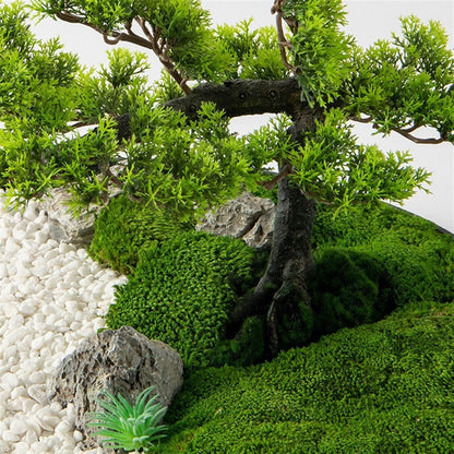 WANGHAI2024M Artificial Trees Light Luxury Floral Hotel Table Simulation Tree Ornaments Round Table Center Turn Decorative Chinese Greenery Ornaments Artificial Bonsai