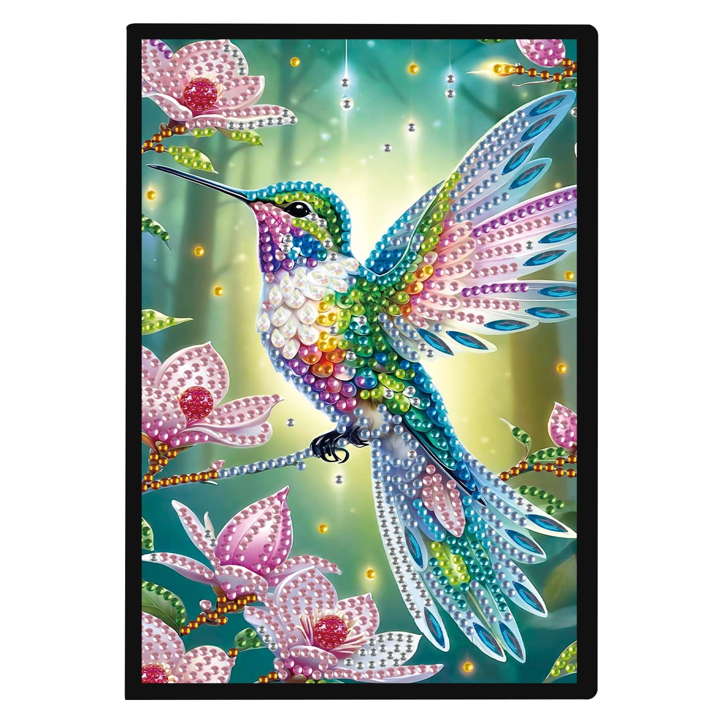 JISHSHAY Diamond Art Notebook Journal Diamond Painting Note Book Gem Art Sketchbook Gem Painting Blank Notebook Mosaic Kits for Adults Diary with Special Shape Drills 14.5×21cm/5.7×8.26in Hummingbird