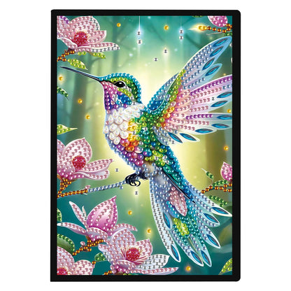 JISHSHAY Diamond Art Notebook Journal Diamond Painting Note Book Gem Art Sketchbook Gem Painting Blank Notebook Mosaic Kits for Adults Diary with Special Shape Drills 14.5×21cm/5.7×8.26in Hummingbird