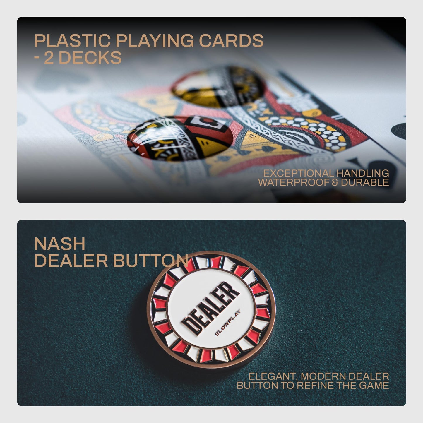 SLOWPLAY Nash Ceramic Poker Chips Set for Texas Hold'em, 500 PCS [Blank Chips], 43mm & 12g Each | Features a High-end Chip case with Extra Durable German Polycarbonate Shell