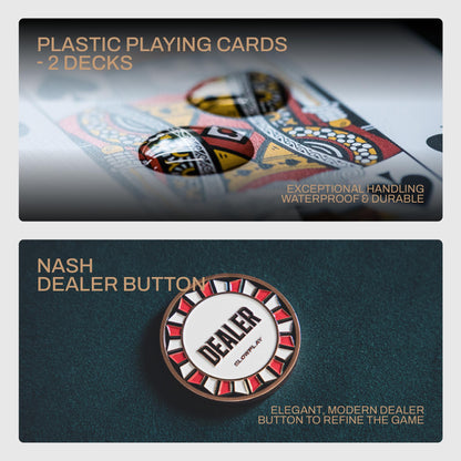 SLOWPLAY Nash Ceramic Poker Chips Set for Texas Hold'em, 500 PCS [Blank Chips], 43mm & 12g Each | Features a High-end Chip case with Extra Durable German Polycarbonate Shell