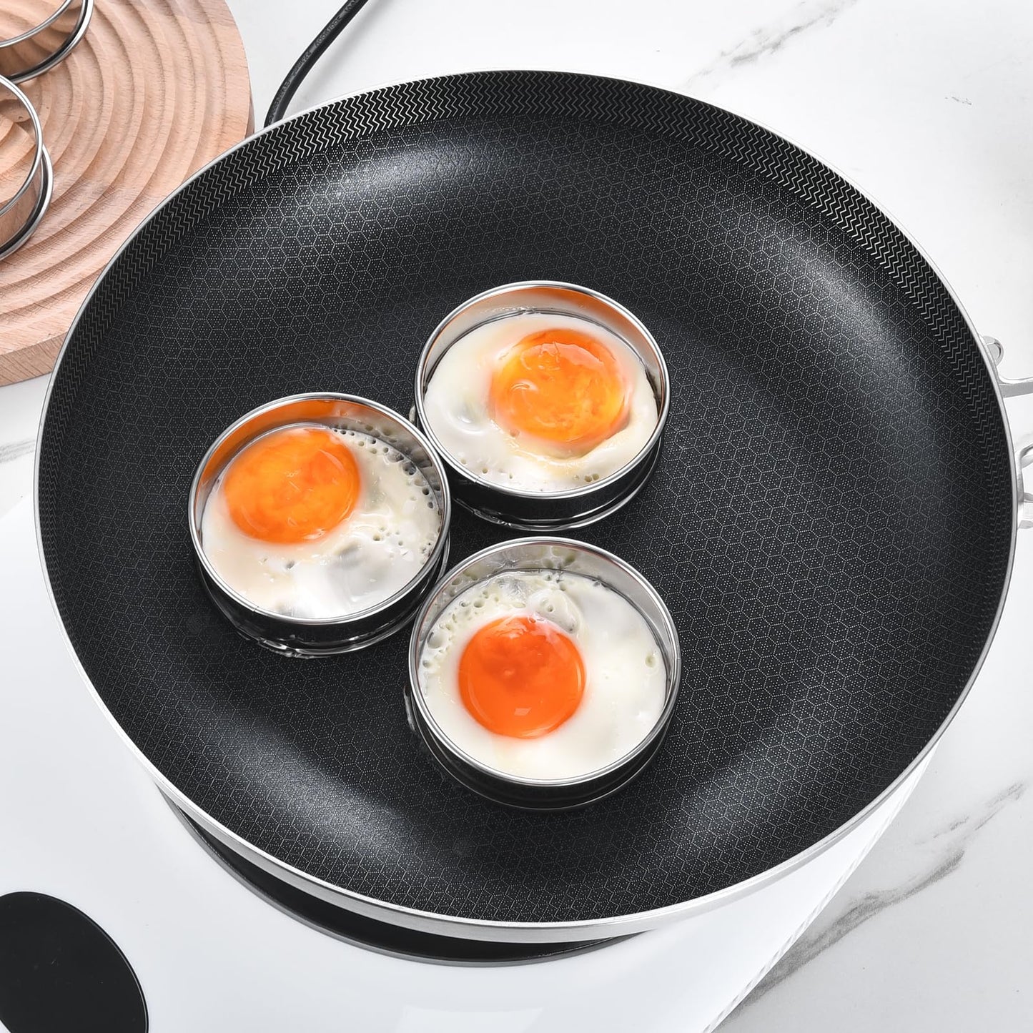 DATANYA 12Packs 4 Inch English Muffin Rings Crumpet Rings Stainless Steel Double Rolled Tart Rings, Round Metal Cooking Pastry Ring Molds for Crumpets baking