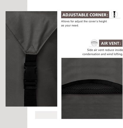 ULTCOVER Heavy Duty Rectangular Patio Table and Chair Cover - Waterproof 76" L x 54" W x 28" H, Black