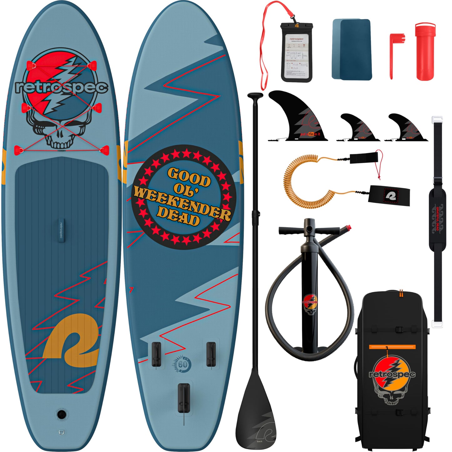 Retrospec Weekender Inflatable Paddle Board with Beach Accessories - 10'6" X 32in SUP Board, Textured Deck Pad, Pump & Travel Bag - Lightweight iSUP