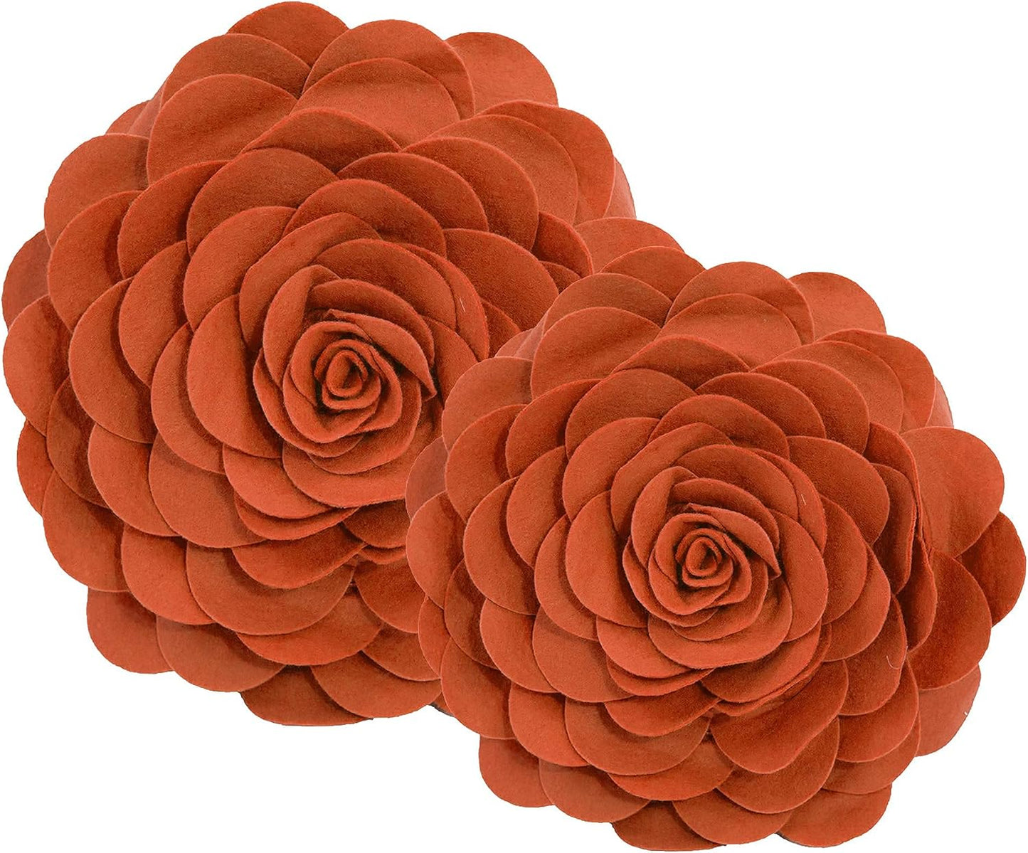 Fennco Styles Eva's Flower Garden Decorative Filled Throw Pillow | 13" Round | Terracotta Floral Accent