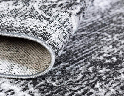 Unique Loom Aarhus Collection Vintage Border Area Rug (10' 0 x 13' 0 Rectangular, Charcoal/Ivory)