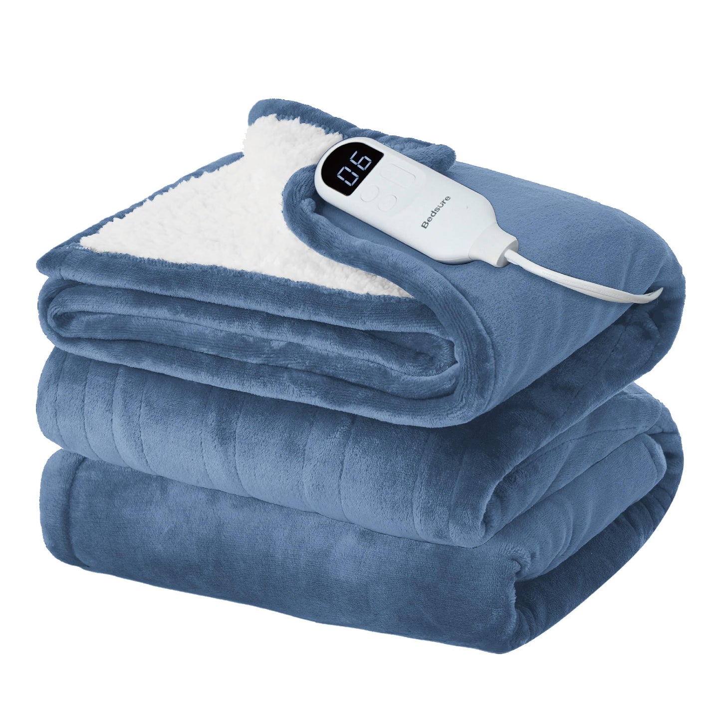Bedsure Electric Blanket King Size - Dual Control Heated Blanket King Size, Fast Heating with 10 Time Settings & 10 Heat Settings, Warm Gift for Grandma (100x90 inches, Grey)
