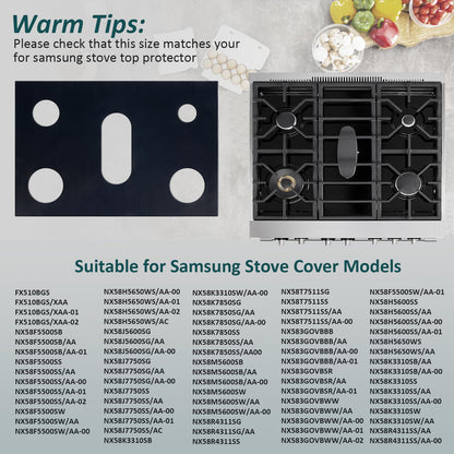PWEOW Stove Top Covers for Gas Burners, Gas Stove Burner Liners for Samsung Stove Guard Stove Top Protector, Non-Stick and Washable, for Kitchen Cooking, Reusable