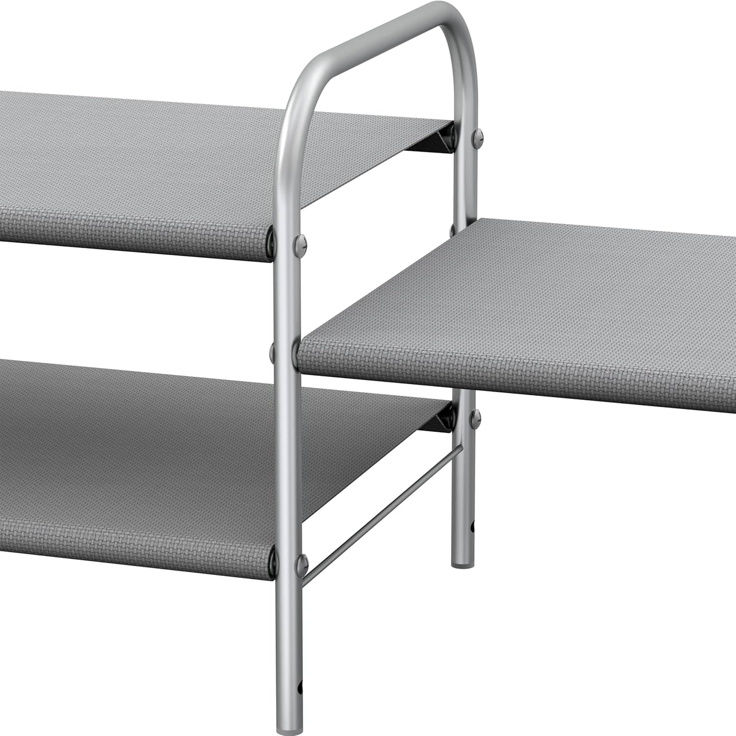 Simple Houseware 2-Tier Shoe Rack - Stylish Grey Storage Organizer for Home & Entryway