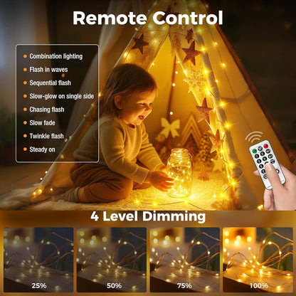 165FT 500 8 btfarm Fairy Lights Plug in with Remote, LED Outdoor Twinkle Lights Waterproof with Timer, Modes Indoor