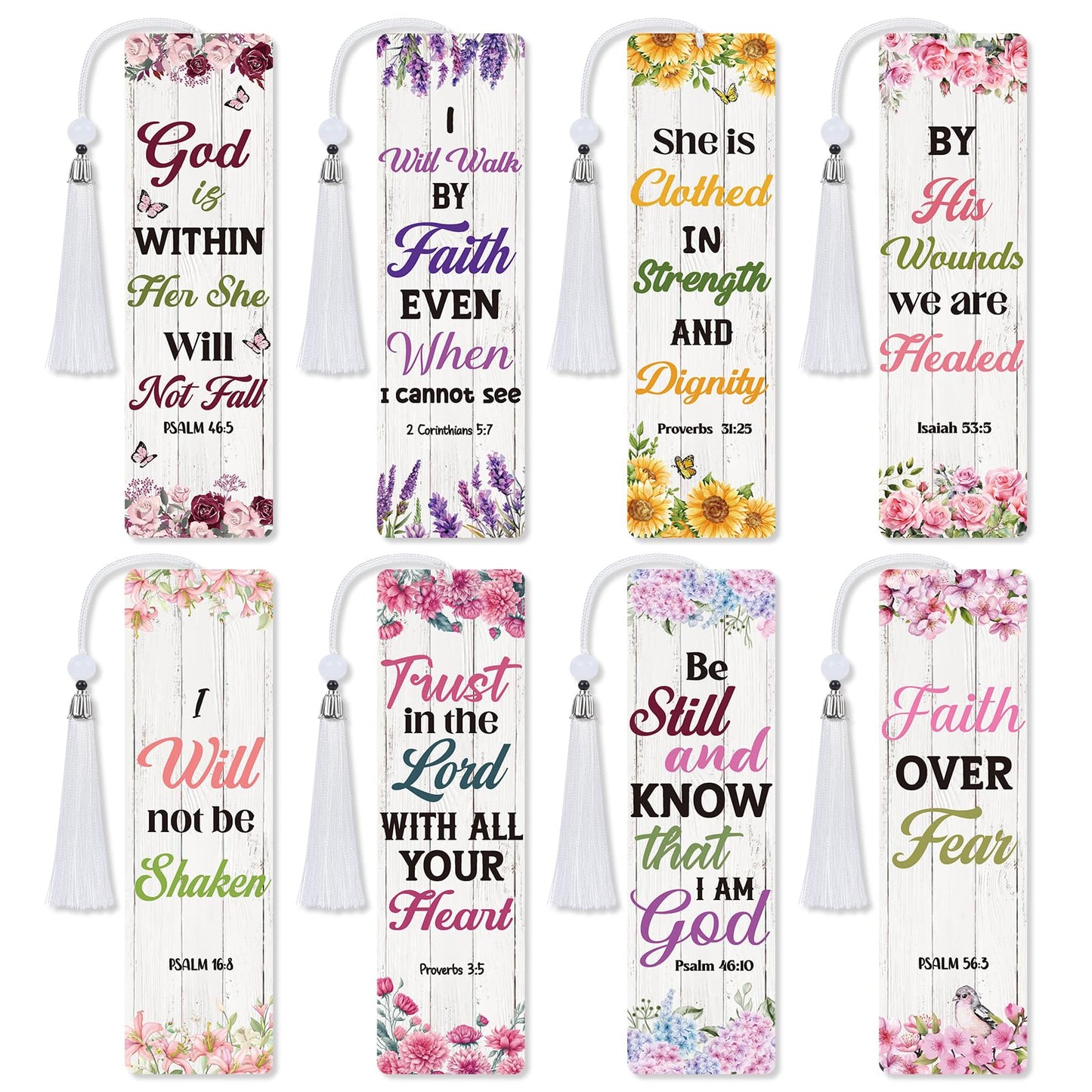 Sitsink Christian Diamond Art Kits - 8 Pcs Religious Diamond Art Bookmarks with Tassel