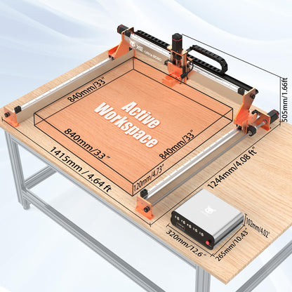FoxAlien XE-Ultra 8080 CNC Router Machine with NEMA 23 Closed-loop Stepper Motor, Large Size Benchtop Engraving Milling Machine for Woodworking, Aluminum, Acrylic, Carbon Fiber DIY Cutting