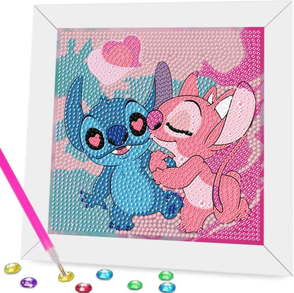 5D Diamond Art Painting Kits for Kids with Wooden Frame - Diamond Art for Kids Ages 6-8-10-12,DIY Art and Crafts Big Gem Gift Diamond Dots Painting by Number Kit Home Wall Decoration(7X7 inch)