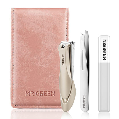 MR.GREEN Nail Clipper 4Pcs Set, Stainless Steel Manicure Pedicure Set, Medical Grade Grooming Kit with Travel Case Gift Box for Man & Woman