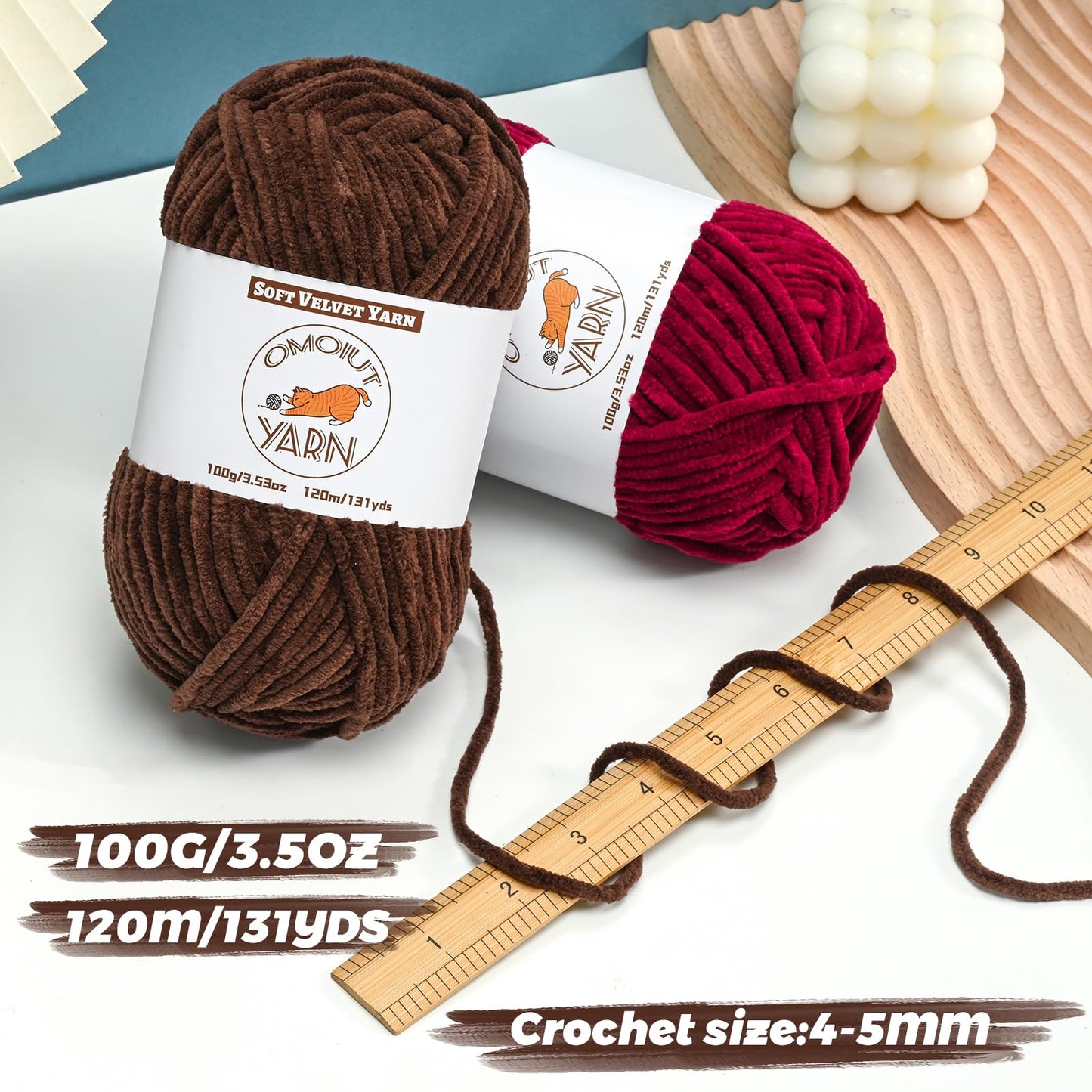 12 Skeins Fluffy Chenille Yarn for Crocheting, Soft Bulky Velvet Yarn for Knitting, Plush Baby Blanket Crochet Yarns, 1572 Yards Multicolor Amigurumi Yarn for Crafts Set F