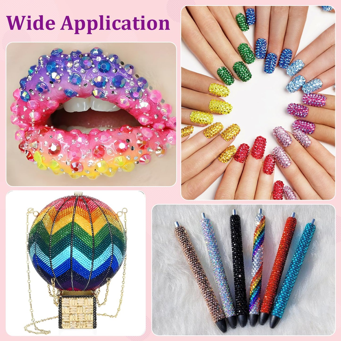 16000Pcs Resin Rhinestones with Tweezers for Crafting, Mixed-Color 4mm Bedazzling Crystal with 3Pcs 10ml B7000 Jewelry Glue for DIY Crafts Clothing Tumblers Shoes Fabric Nail Art