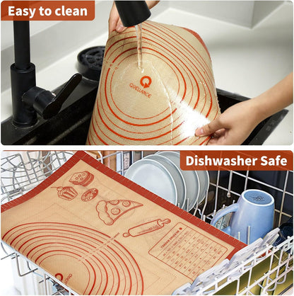 Silicone Baking Pastry Dough Mat - Extra Large 26x16 Inch Nonstick Rolling Sheet for Cookies & Bread