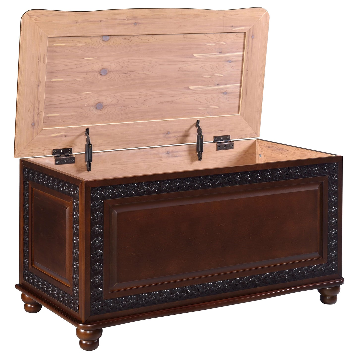 Coaster Home Furnishings - Finlay - Wood - Cedar Chest with Flip-Open Top, Safety Hinge, Lined Interior and Traditional Style - Bedroom - 40-Inch - Dark Tobacco - 900012