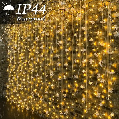 200 LED Curtain String Lights - Waterproof Fairy Lights with Timer & 8 Modes | 9.8 x 6.6FT for Indoor/Outdoor Decor