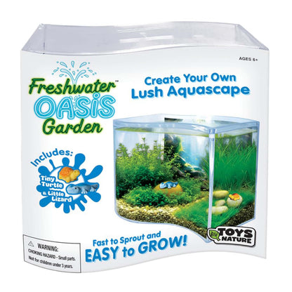 Toys By Nature Freshwater Oasis Garden, Mini Wave Terrarium Kit with Aquatic Seeds and Real Water Plant, Beginner-Friendly Terrariums and Live Indoor Plants Decor