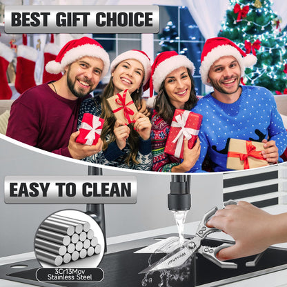 Wenshall 2-Pack Heavy Duty All-Purpose Kitchen Scissors, Stainless Steel, Kitchen Shears for Cutting Chicken, Poultry, Game, Meat - Chopping Vegetable, Dishwasher Safe,Christmas Gifts（Silver）