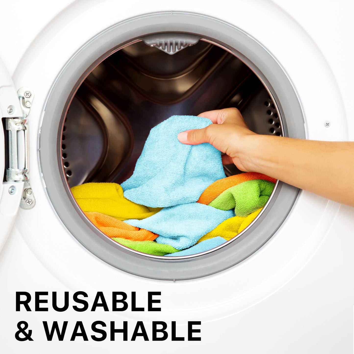 Simple Houseware Microfiber Cleaning Cloth 50 Pack, 12" x 12", 4 Colors