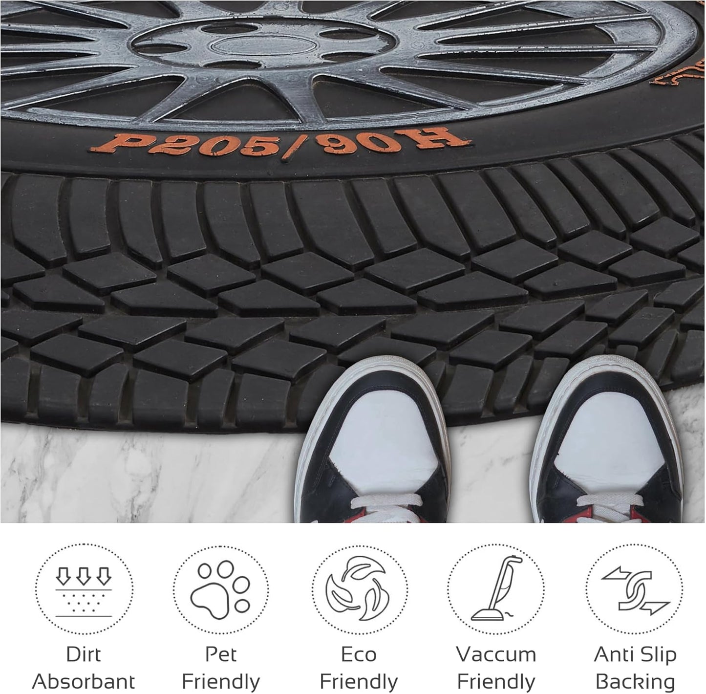 Better Trends Heavy-Duty 100% Rubber Mat, All-Weather Outdoor Entrance Floor Mat for Home and Office
