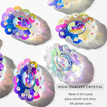 12pcs 50mm HDCRYSTALGIFTS Crystal Prisms Suncatcher for Window Rainbow Maker Chandelier Crystals Hanging Sun Catchers