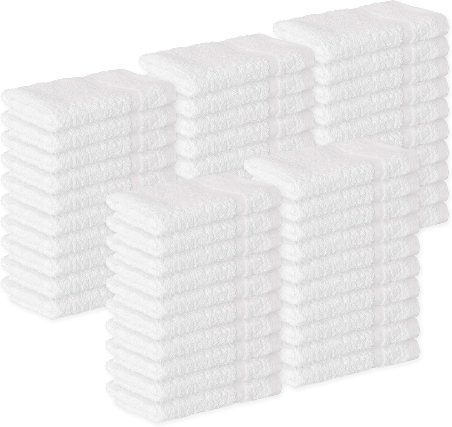 12" 12" 50 Pack 100% GREEN LIFESTYLE Washcloths x - Cotton Wash Cloths, Bulk Washcloths, Face Towels Cotton, Soft