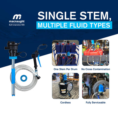 Macnaught BOP20 Battery Powered 5 Gallon Bucket Oil Transfer Pump Stem Kit. Everything Needed to Pump Oil, ATF or Coolants (5 Gallon Universal Stem Kit)