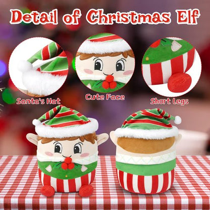 LSYDCARM Christmas Plush Pillow, 8 Inch Soft Christmas Elf Plush Stuffed Animal Toy, Cuddly Xmas Stuffed Plush Xmas Birthday Party Favor Gift for Boys Girls Office Home Decoration