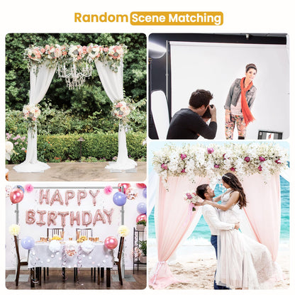 Jiang&Rong 10x10Ft Three Crossbar Backdrop Stand - Heavy Duty Adjustable Metal Frame with Drape Kit, Photographic Studio Backdrop Stand for Wedding, Birthday Party, Banquet Decorations, Events