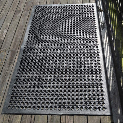 Uniboho Outdoor Rubber Floor Mats Anti Slip Restaurant Commercial Kitchen Rubber Drainage Mat 60 x 35 Heavy Duty Mat for Garage Garden Indoor Outside Industral Pool Entrance Bar Wet Area