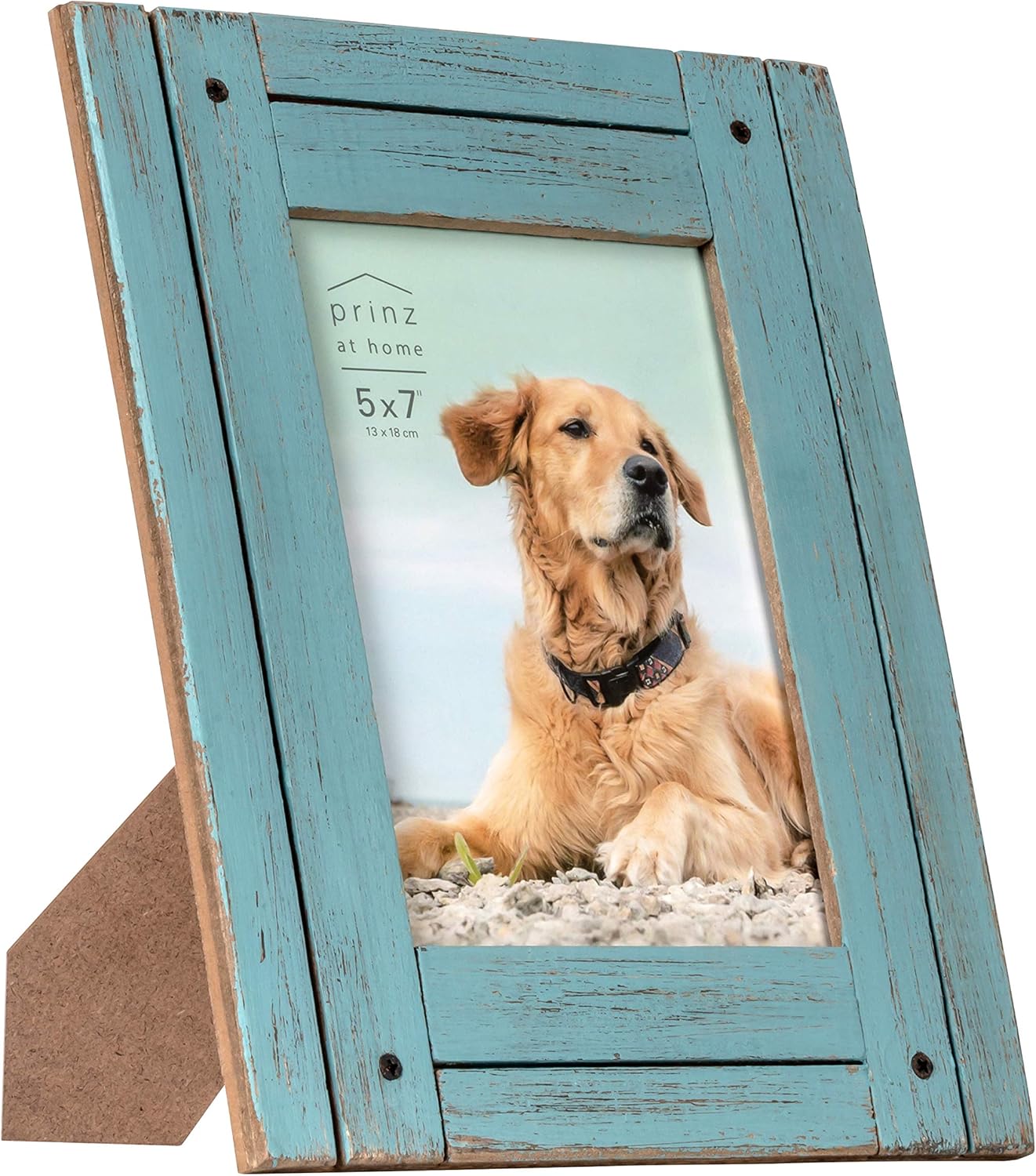 Prinz Homestead 5 x 7 Blue Distressed Wood Frame, Rustic Picture Frame, Coastal Decor