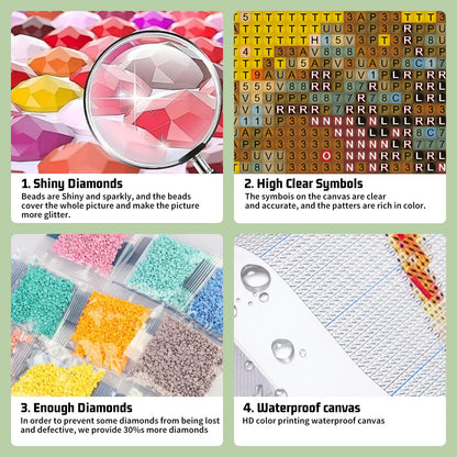 6 Pack Inspirational Diamond Painting Kits for Adults, Diamond Art Kits for Adults, DIY 5D Diamond Painting Kits for Beginners Home Wall Decor 12x16inch