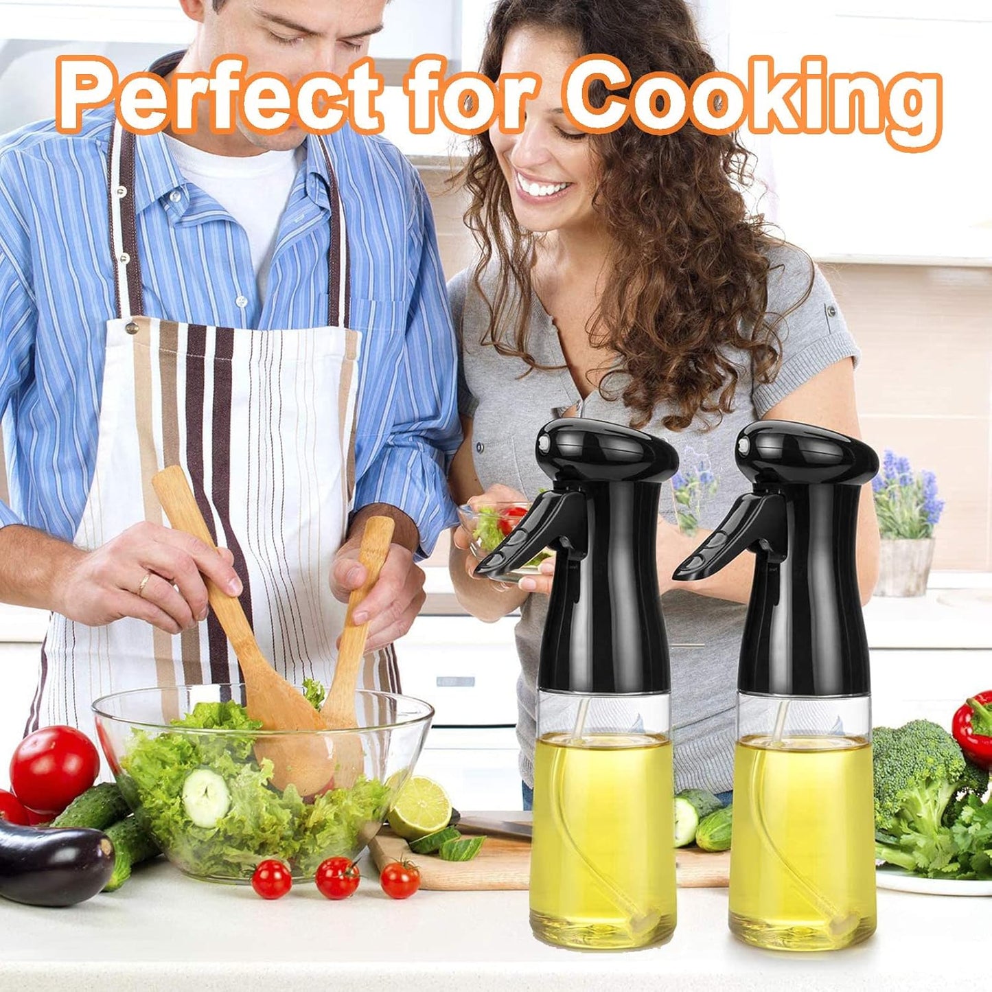 2 Pack MORDEN MS Oil Sprayer for Cooking, Oil Sprayer Mister Olive Oil Dispenser Bottle for Kitchen Air Fryer BBQ Salad