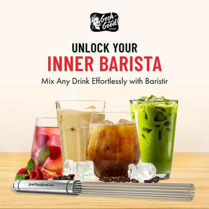 Baristir by Gosh That's Good – Barista Mixing Tool for Coffee Shops | Handheld Stirrer for Coffee, Matcha, Tea | No Clumps, Excellent Foam Control