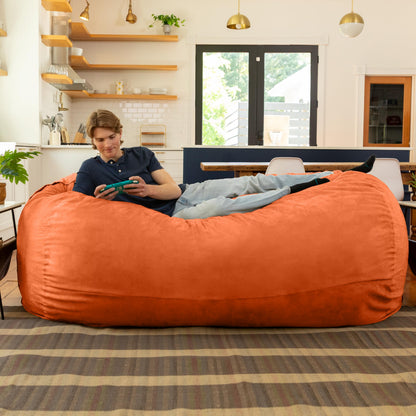 Jaxx 7 Foot Giant Bean Bag Sofa, Mandarin