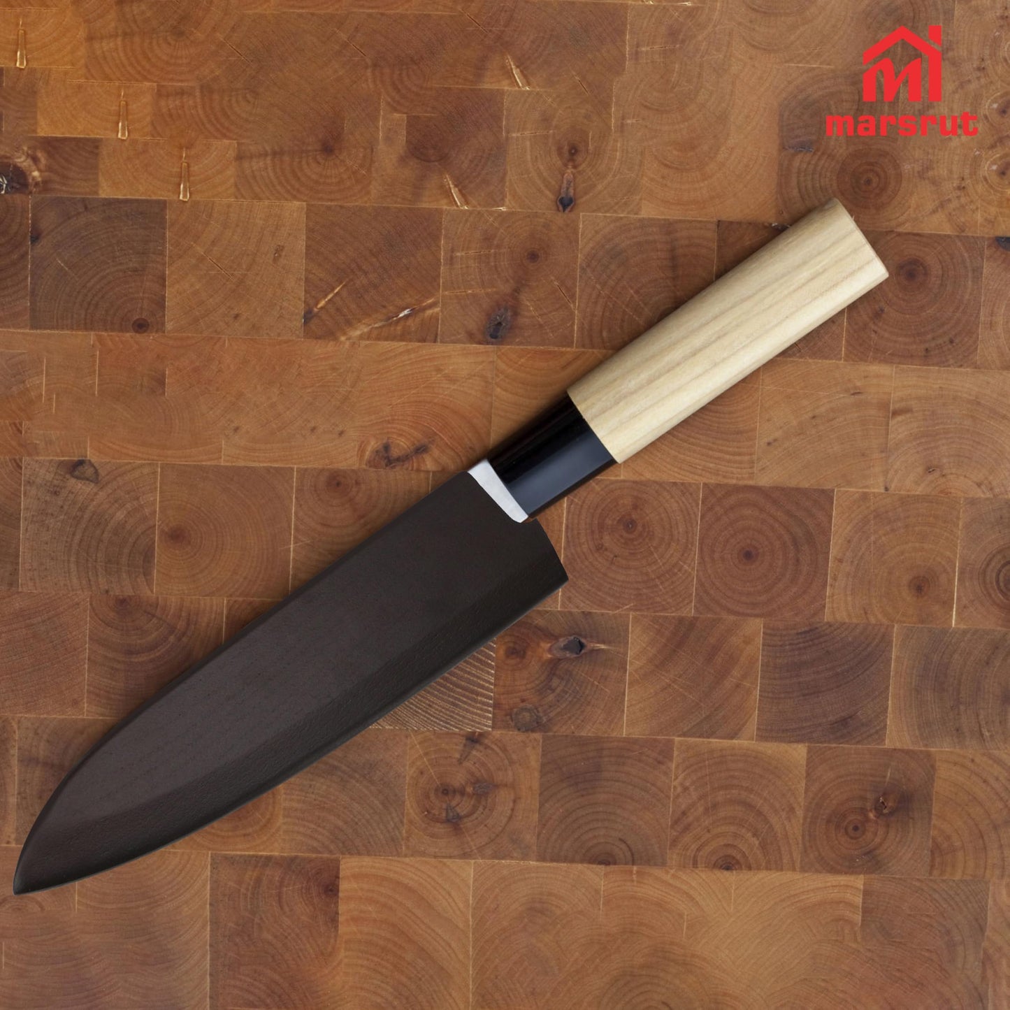 Knife Guard for 210mm/8 Inch Gyuto & Chef's Knife, Magnetic Wood Saya Sheath, Japanese Blade Case Protector Cover, Wear Resistant Classical Cutter Bag Sleeve for Kitchen, Camping Outdoor, Culinary