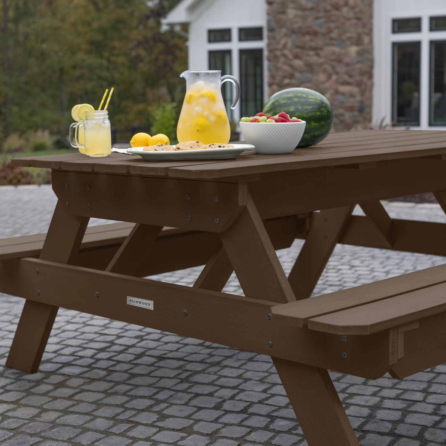 Highwood Hometown Picnic Table, 6 Foot, Weathered Acorn