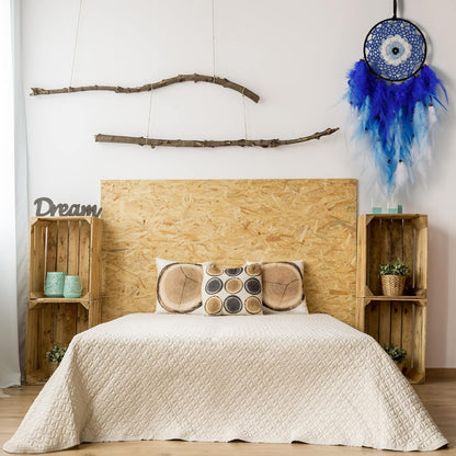Evil Eye Dream Catchers - Blue Dreamcatcher for Bedroom, Evil Eye Wall Art Hanging Ornament, Good Luck Gifts