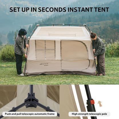 Naturehike Village Instant Tent, 4 Person 8 Person Camping Tent with Full Rainfly, Waterproof Large Cabin Tents for Car Camping