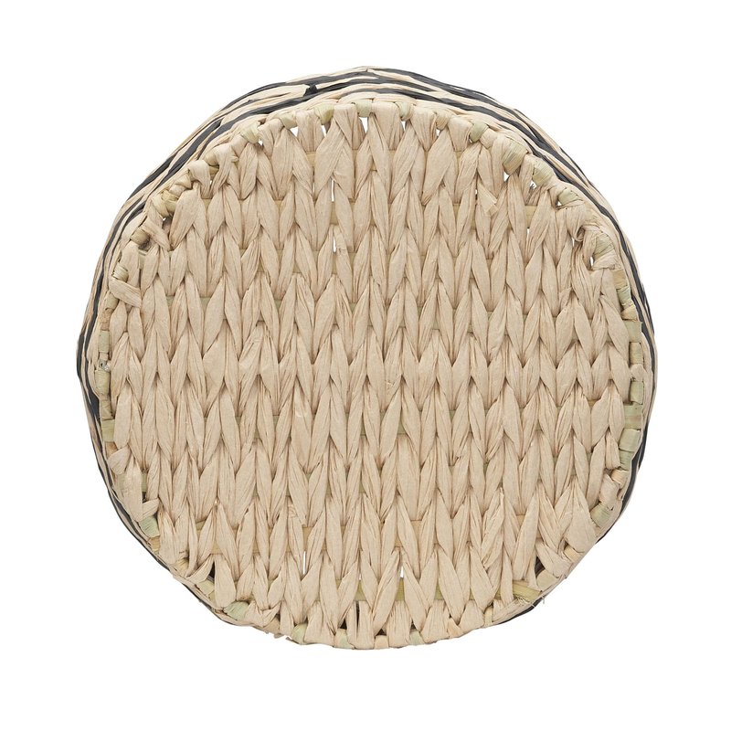 Household Essentials Cattail and Paper Zee Basket, Natural and Black